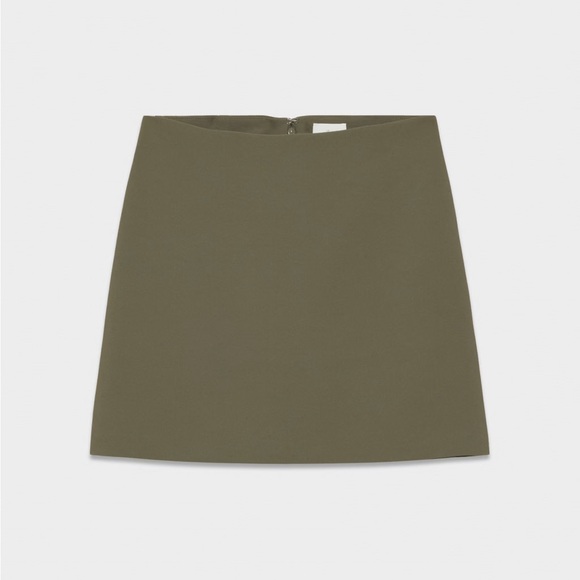 Aritzia Wilfred Classic Mini Skirt - Dark Olive - Size 6 - Picture 5 of 7